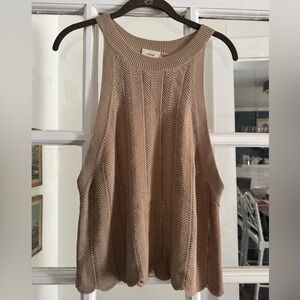 Aritzia Sleeveless Knit Tank Top in Taupe